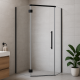 1000*1000*2000mm Black Frameless Diamond Shower Door & Return Panel